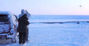 UAF researchers use drones to evaluate sea ice thickness at Nome and aid incoming tanker