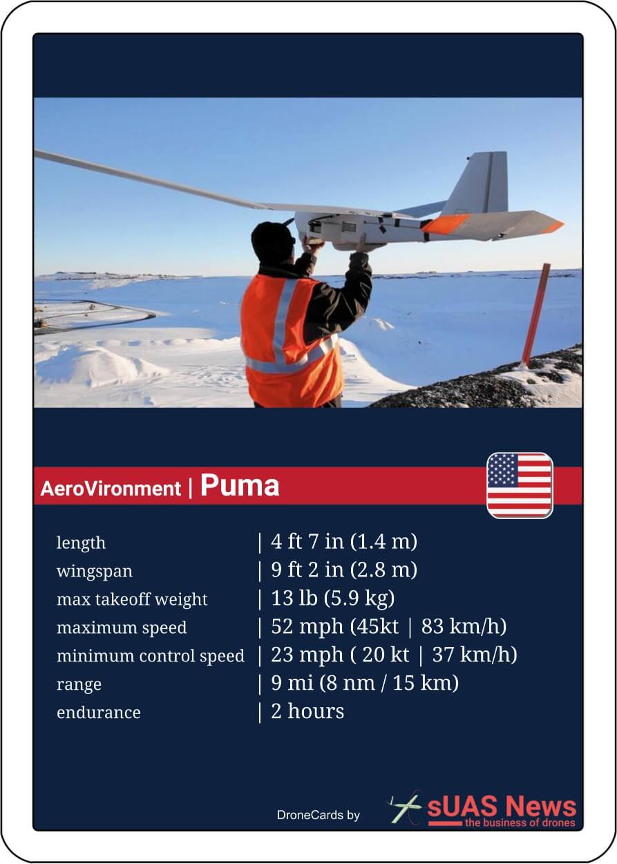 Aerovironment Puma Suas News Dronecards 2016 12 22 Suas News