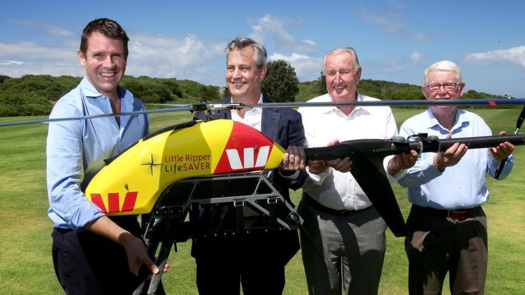 Little Ripper drone being held by team
