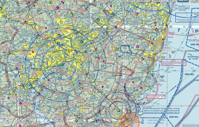 NAS Integration Airspace Map Philly