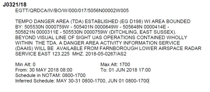 SenSat BVLOS NOTAM