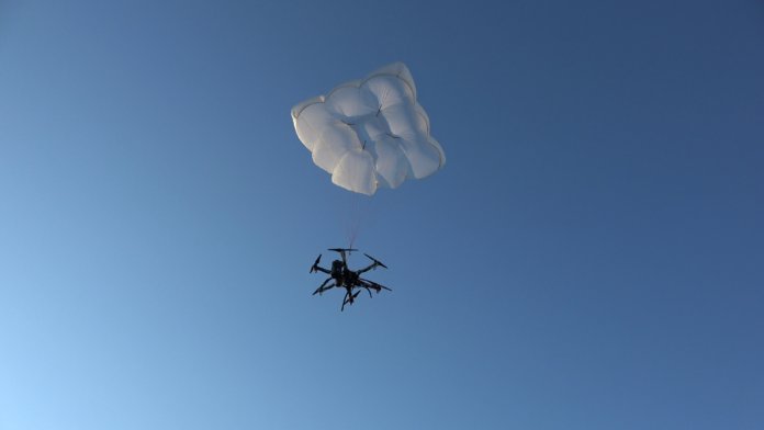 Drone with parachute