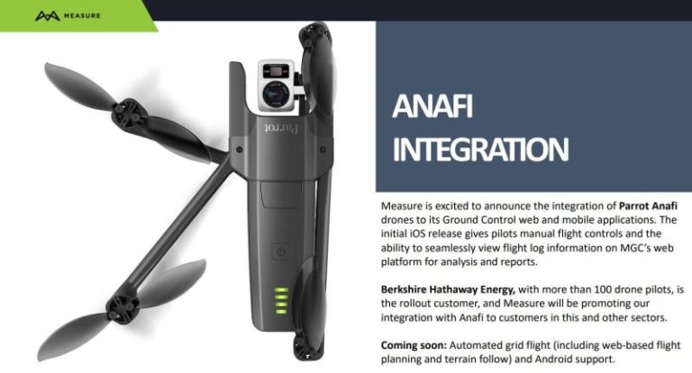Measure, an AgEagle Company, and Parrot Complete Integration of Ground Control with ANAFI Drone Platforms Measure, an AgEagle Company, and Parrot Complete Integration of Ground Control with ANAFI Drone Platforms